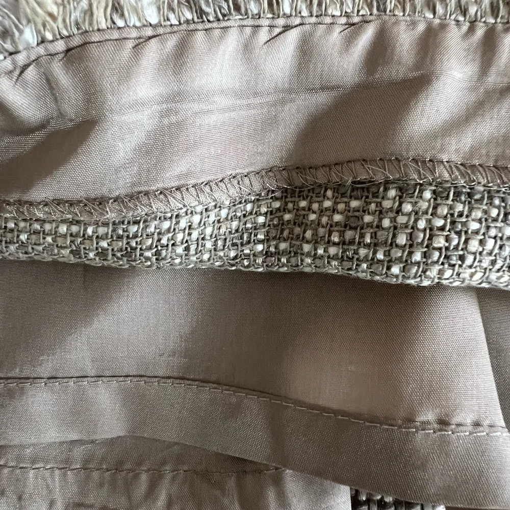 Georgiou Cream/Olive/Gold Tweed Blazer and Shirt Suit, Size 10 - Picture 15 of 16